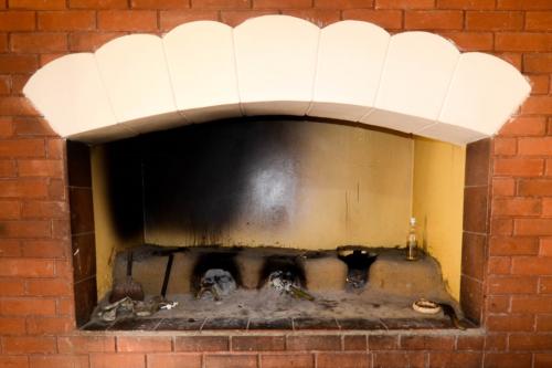 Traditional cooking area fashioned with clay