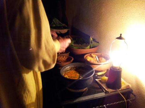 Food served from clay pots