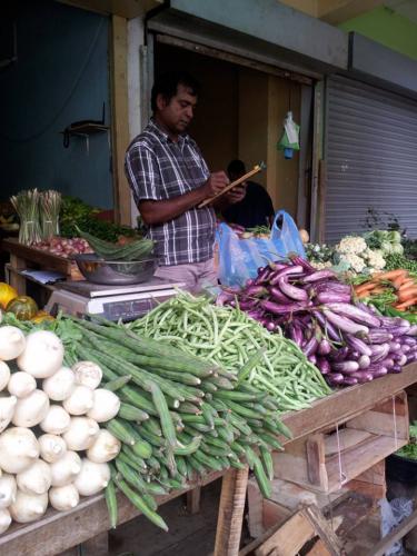 Local vegetable market vendors